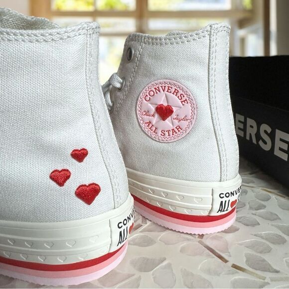 Converse Chuck Taylor All-Star CTAS Embroidered Hi-top Valentines Shoes Sneakers - Picture 14 of 14